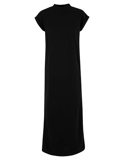 Build Your Brand Ladies Sorona® Long Extended Shoulder Dress Black 5XL