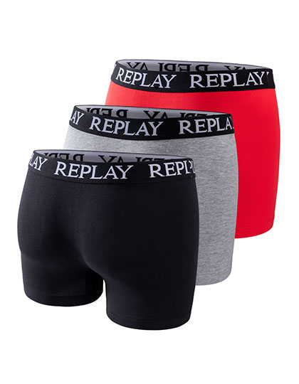 Men´s Boxer Short (3 Pair Box) Black / Grey Melange / Red XXL