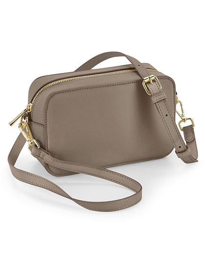 Boutique Structured Cross Body Bag Taupe 21 x 13 x 7 cm