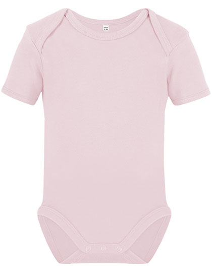 Organic Baby Bodysuit Short Sleeve Bailey 01 Powder Pink 86-92