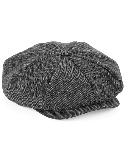 Beechfield Heritage Baker Boy Cap Charcoal Herringbone