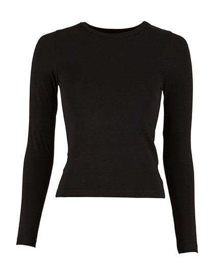 Build Your Brand Ladies Ultra Slim Longsleeve Black 5XL