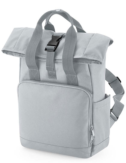 Recycled Mini Twin Handle Roll-Top Backpack Light Grey 23 x 32 x 11 cm