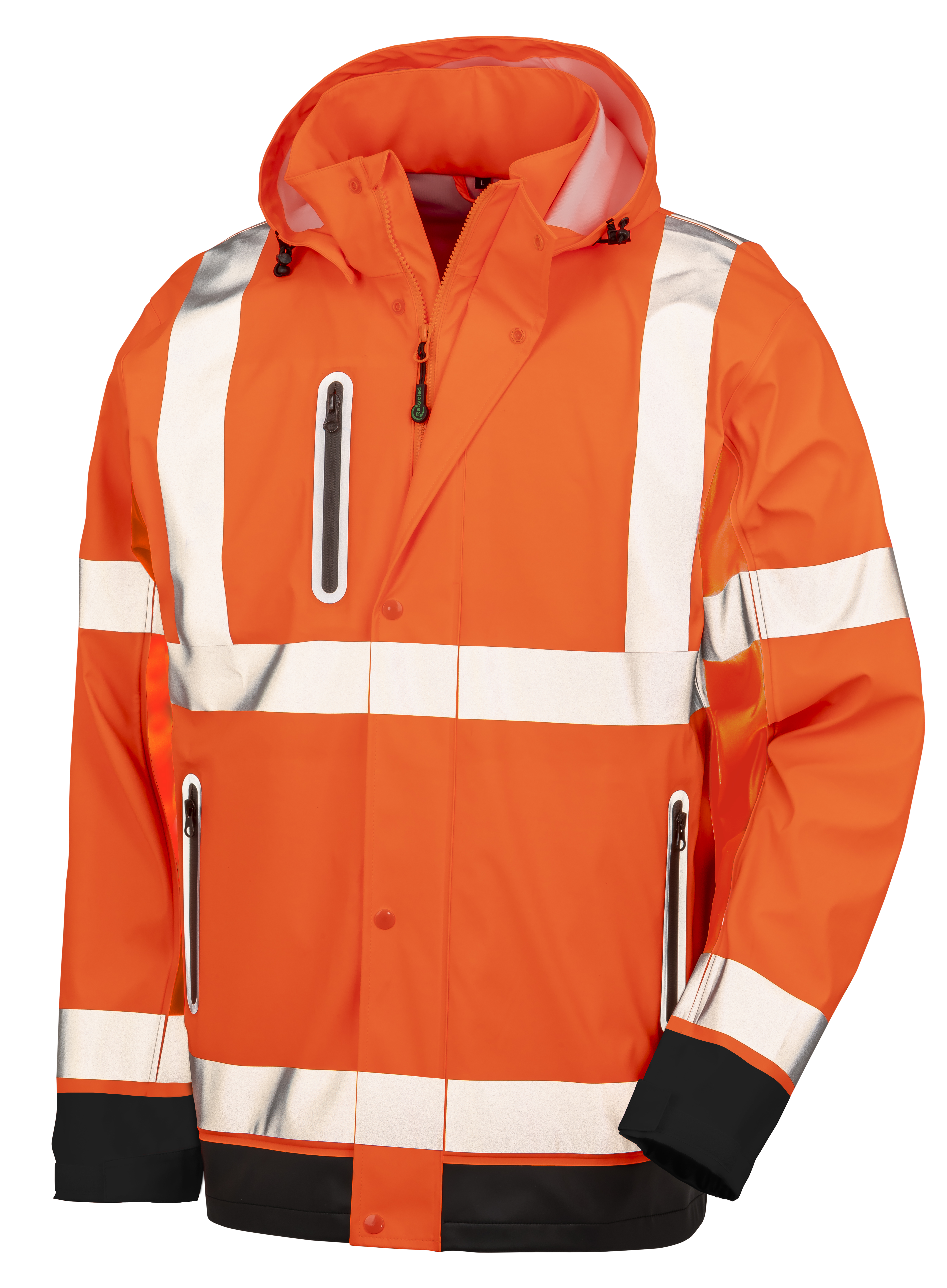 Heavy Duty Prism PU Safe & Dry Jacket with Recycled Backing Fluorescent Orange / Black 4XL