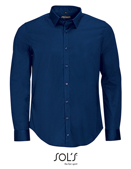 Men´s Long Sleeve Stretch Shirt Blake Dark Blue XXL