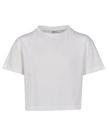 Build Your Brand Mädchen Cropped Jersey Tee White 158/164