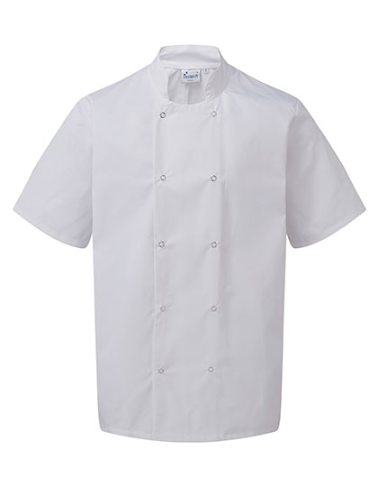 Studded Front Short Sleeve Chef´s Jacket White 5XL /52 (24)
