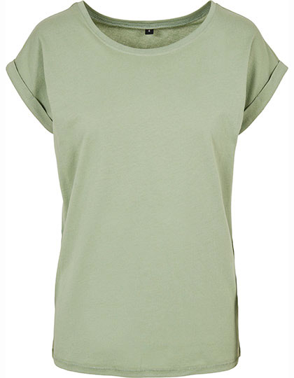 Build Your Brand Damen Extended Shoulder Tee Soft Salvia 5XL