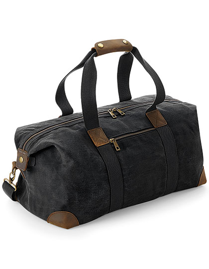 Heritage Waxed Canvas Holdall Black 48 x 26 x 24 cm