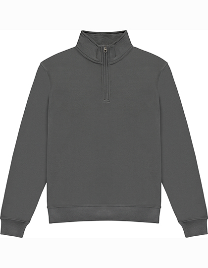 Regular Fit 1/4 Zip Sweatshirt Dark Grey 4XL