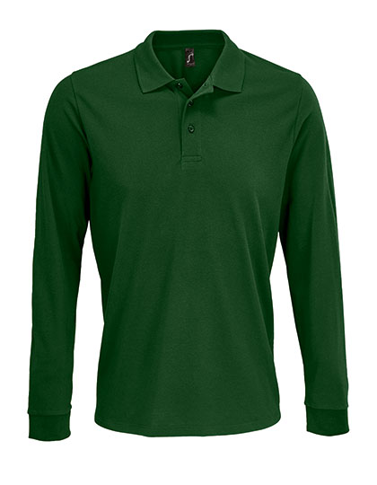 Unisex Long Sleeve Polycotton Polo Shirt Bottle Green XXL