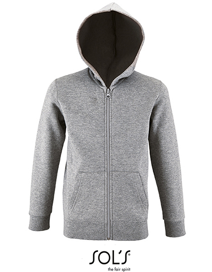 Kids´ Zip Hoodie Stone Grey Melange 8 years (118/128)
