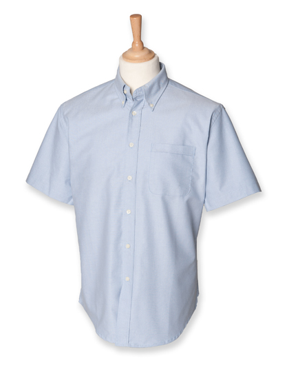 Men´s Classic Short Sleeved Oxford Shirt Blue Oxford 4XL (54)