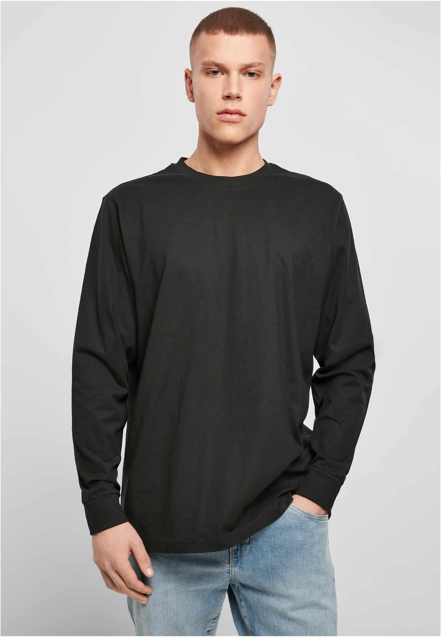 Build Your Brand Long Sleeve Tee With Cuffrib