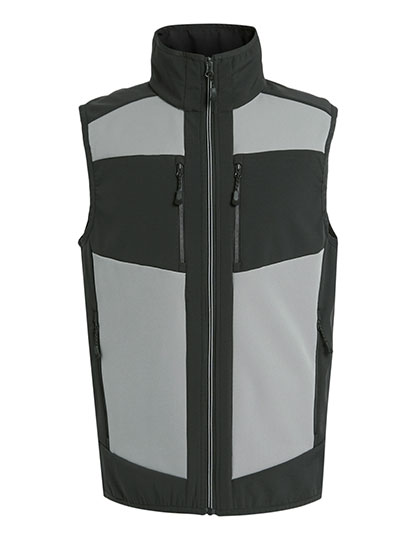 E-volve Unisex 2-Layer Softshell Bodywarmer Mineral Grey / Ash (Heather) 3XL