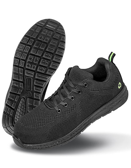Recycled Safety Trainer Black / Lime 46 (12)