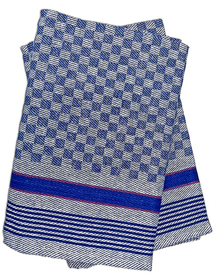 Grubentuch (10er Pack) Blue-Grey Checked 45 x 90 cm