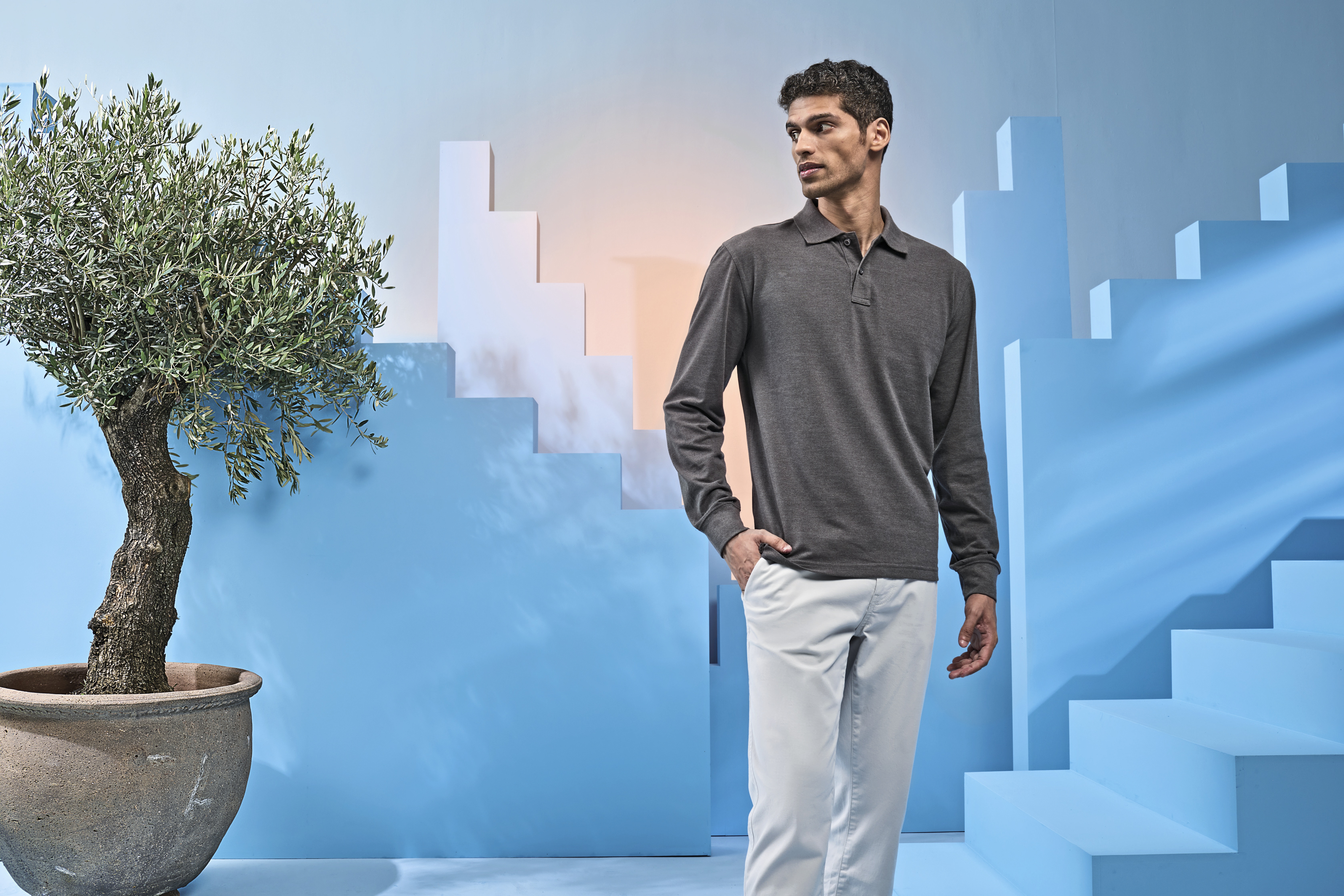 Herren Classic-Fit Langarm-Poloshirt