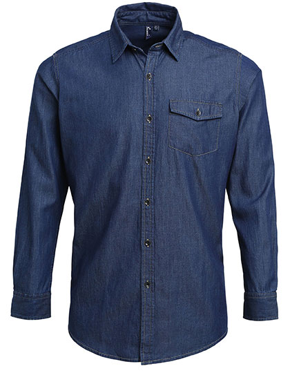 Men´s Jeans Stitch Denim Shirt Indigo Denim (ca. Pantone 2767C) 3XL