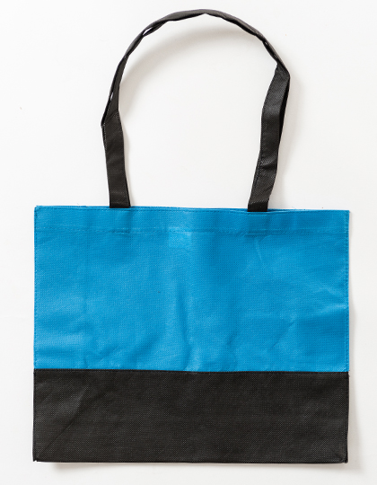 PP Shopper Bag DUO Light Blue / Black approx. 38 x 29 x 10 cm