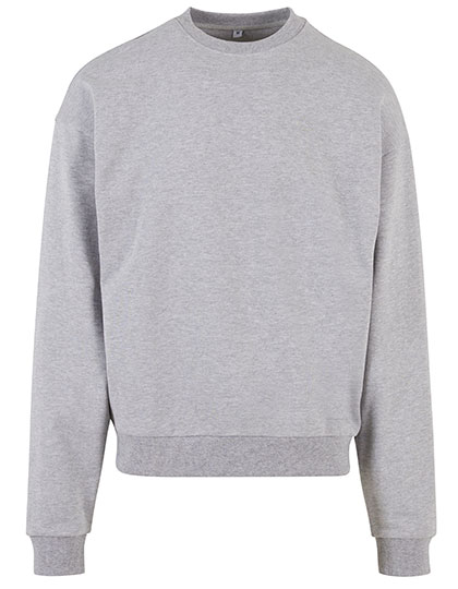 Build Your Brand Ultra Heavy Cotton Crewneck Heather Grey 5XL