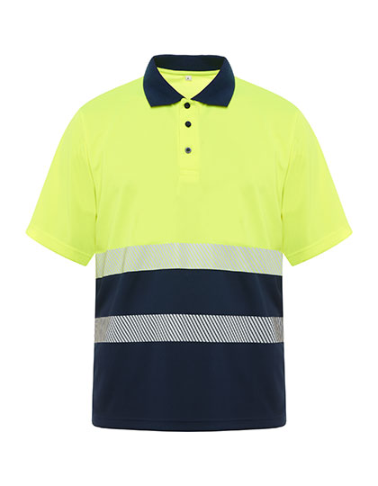 Polo Shirt Vega Navy Blue 55 / Fluor Yellow 221 XXL