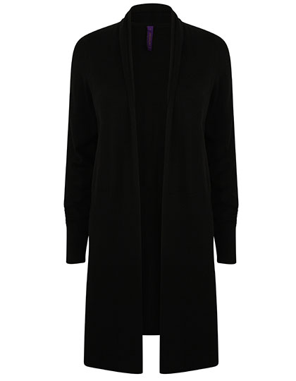 Ladies´ Longline Open Cardigan Black 4XL
