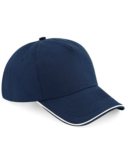 Beechfield Authentic 5 Panel Cap - Piped Peak French Navy