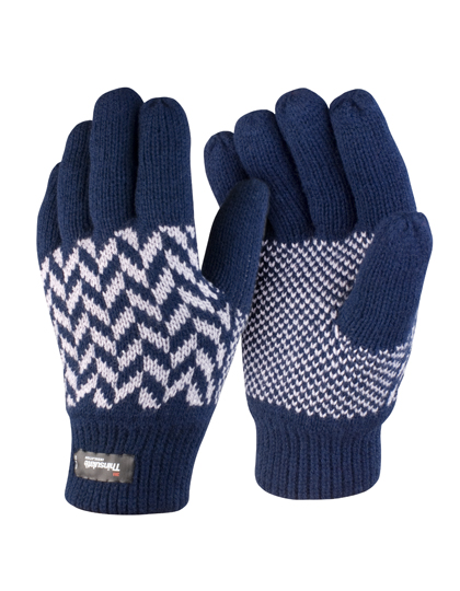 Pattern Thinsulate Glove Navy / Grey L/XL