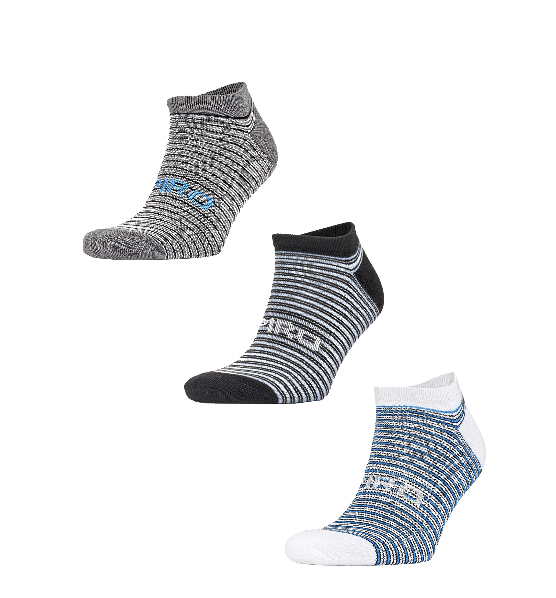 3-Pack Mixed Stripe Coolmax Sneaker Socks