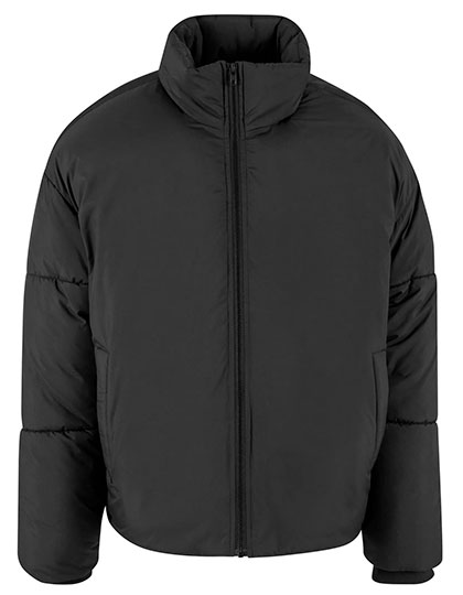 Build Your Brand Ladies Loose Puffer Jacket Black 5XL