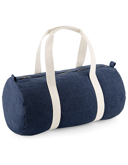 Denim Barrel Bag Denim Blue 50 x 20 x 25 cm