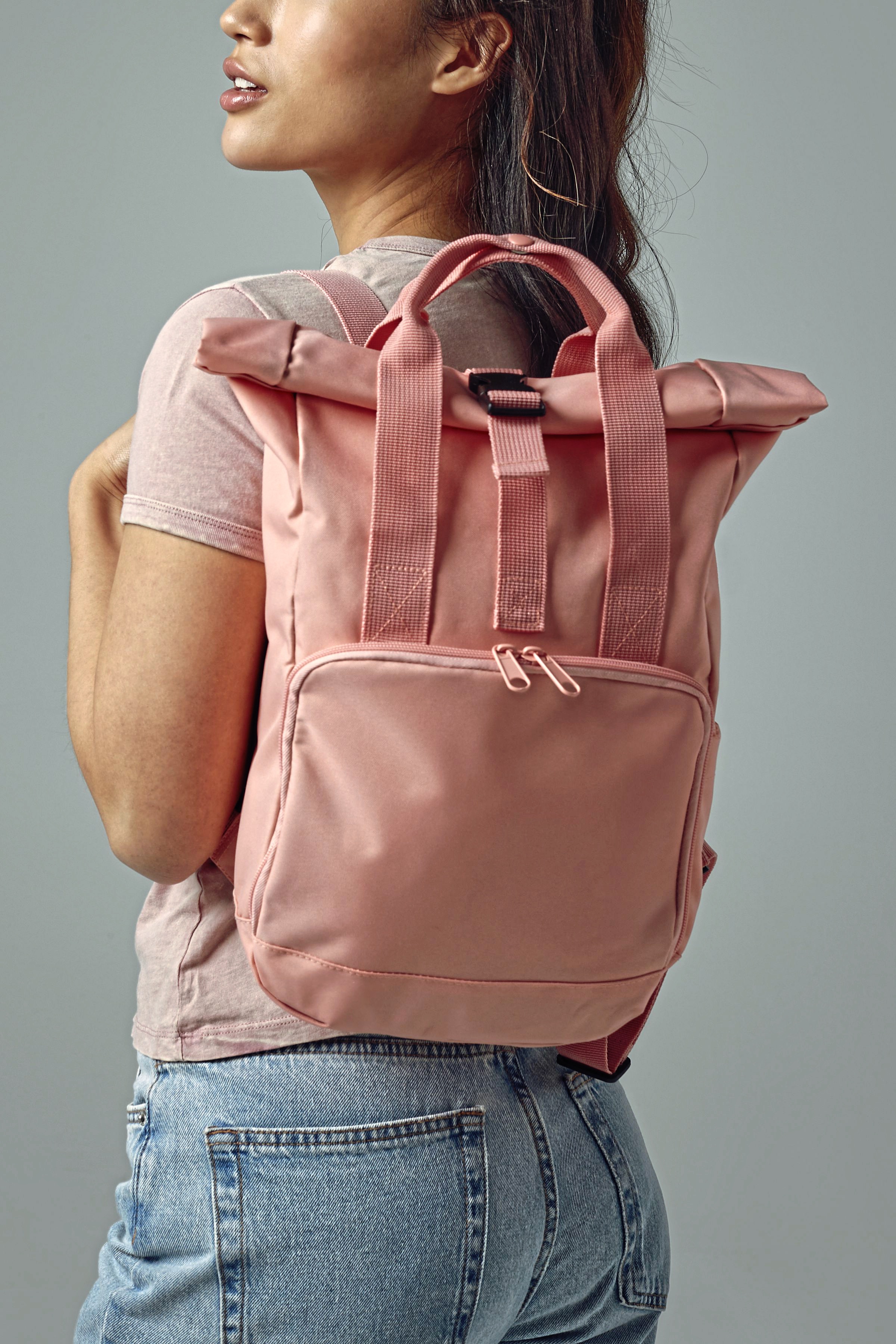 Recycled Mini Twin Handle Roll-Top Backpack