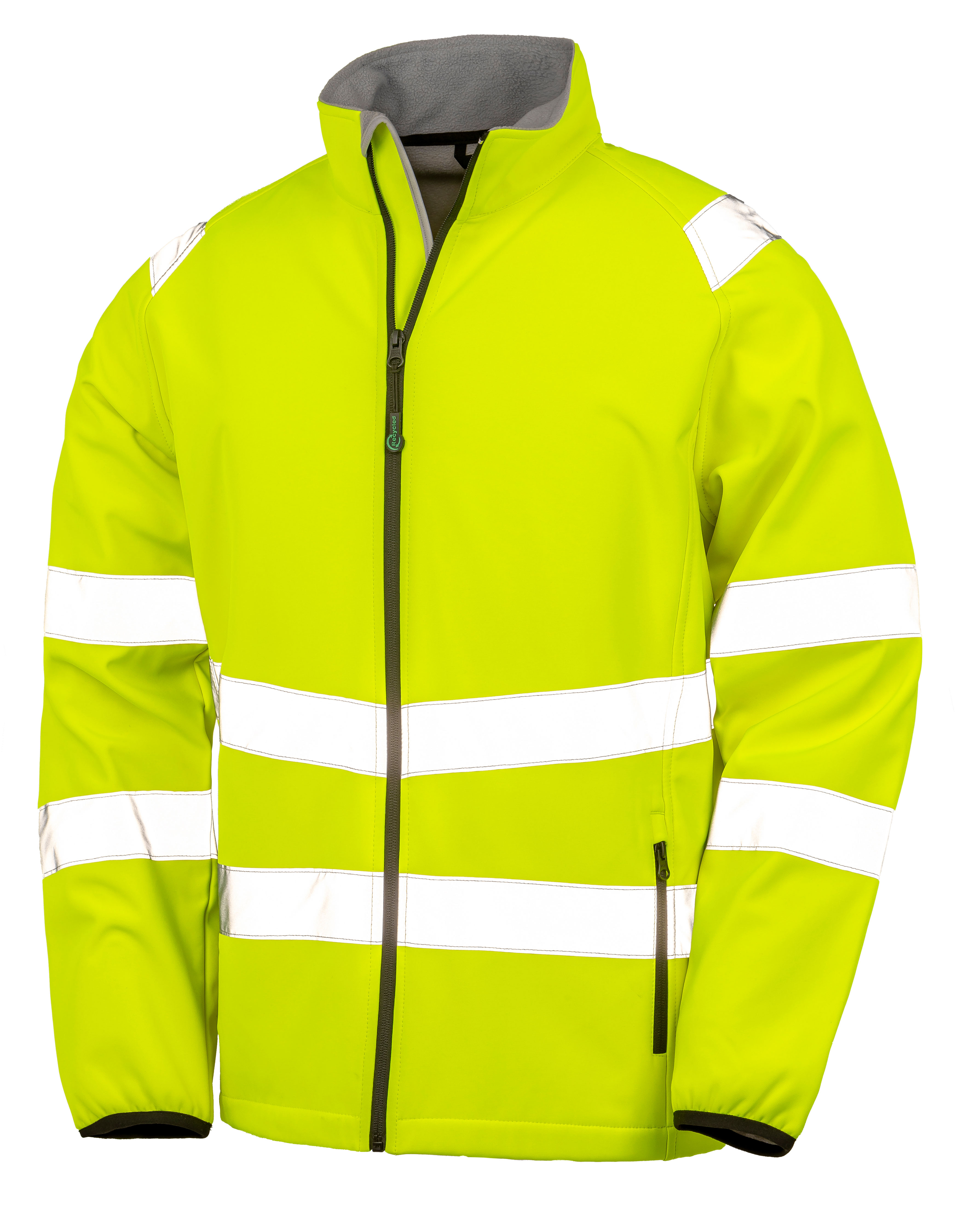 Recycled Printable Safety Softshell Jacket Fluorescent Yellow / Black 4XL