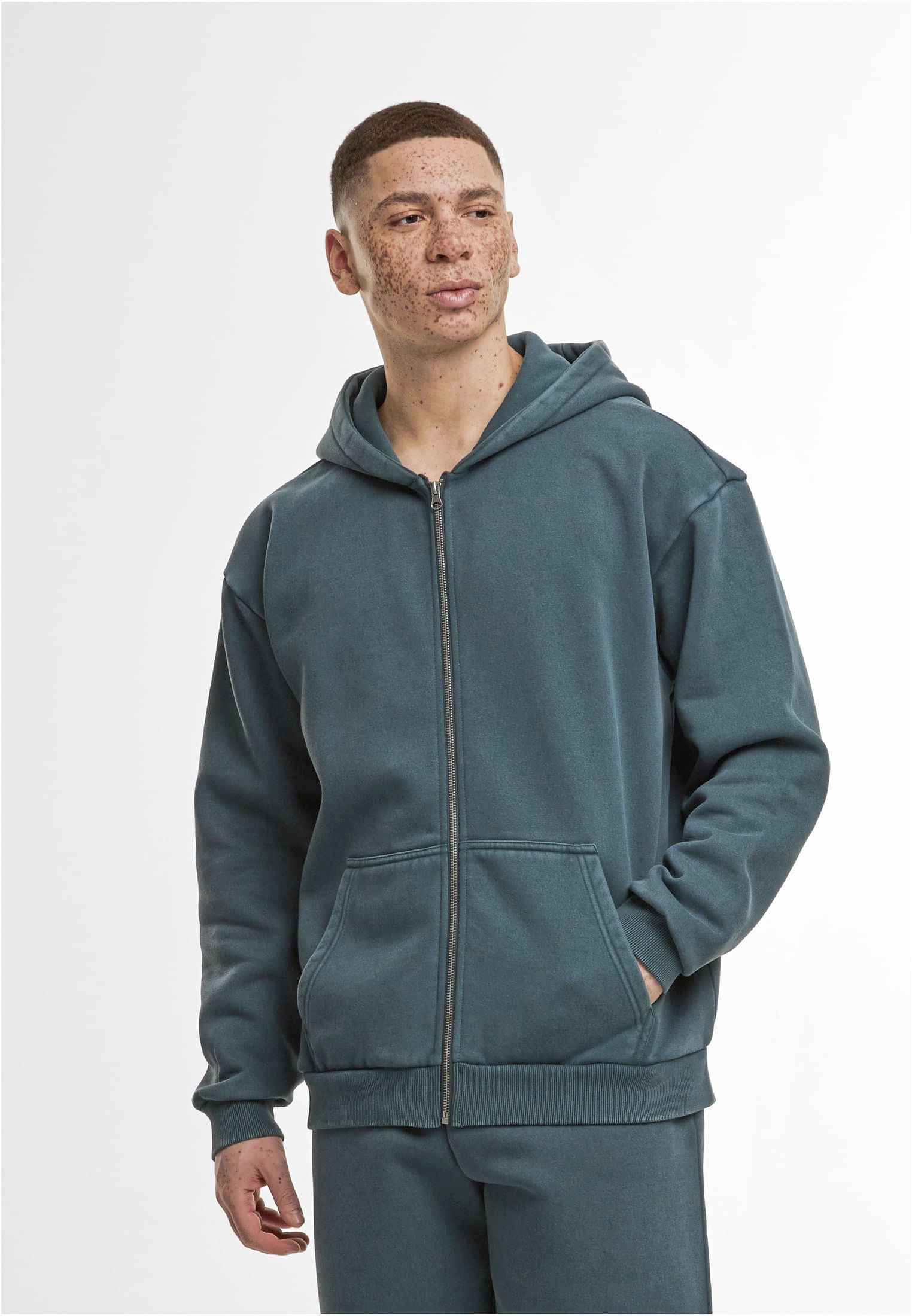 Build Your Brand Vintage Heavy Zip Hoodie