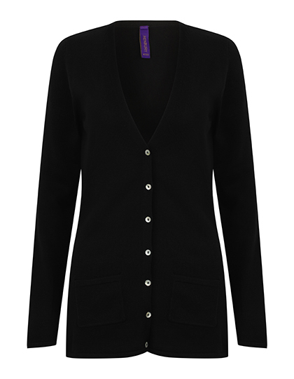 Ladies´ Lightweight V-Neck Cardigan Black 4XL