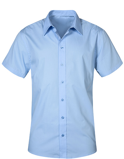 Men´s Poplin Shirt Short Sleeve Light Blue 5XL