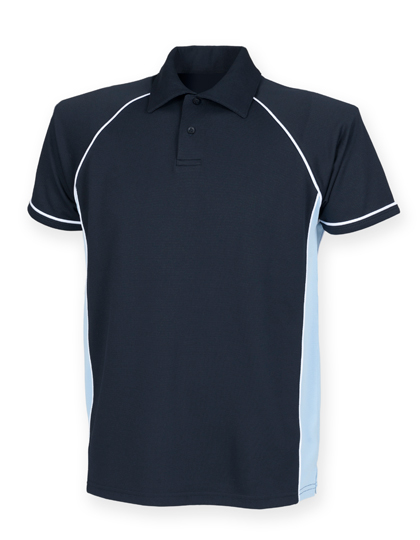 Men´s Piped Performance Polo Navy / Sky / White 3XL