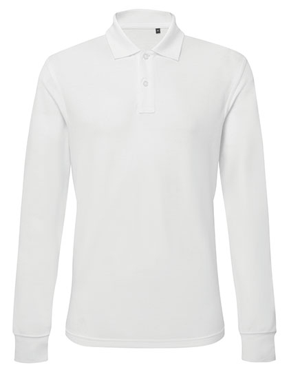 Herren Classic-Fit Langarm-Poloshirt White 5XL