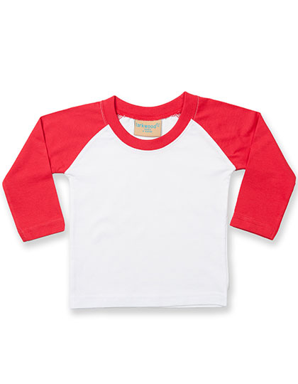 Long Sleeved Baseball T-Shirt White 3-4 years