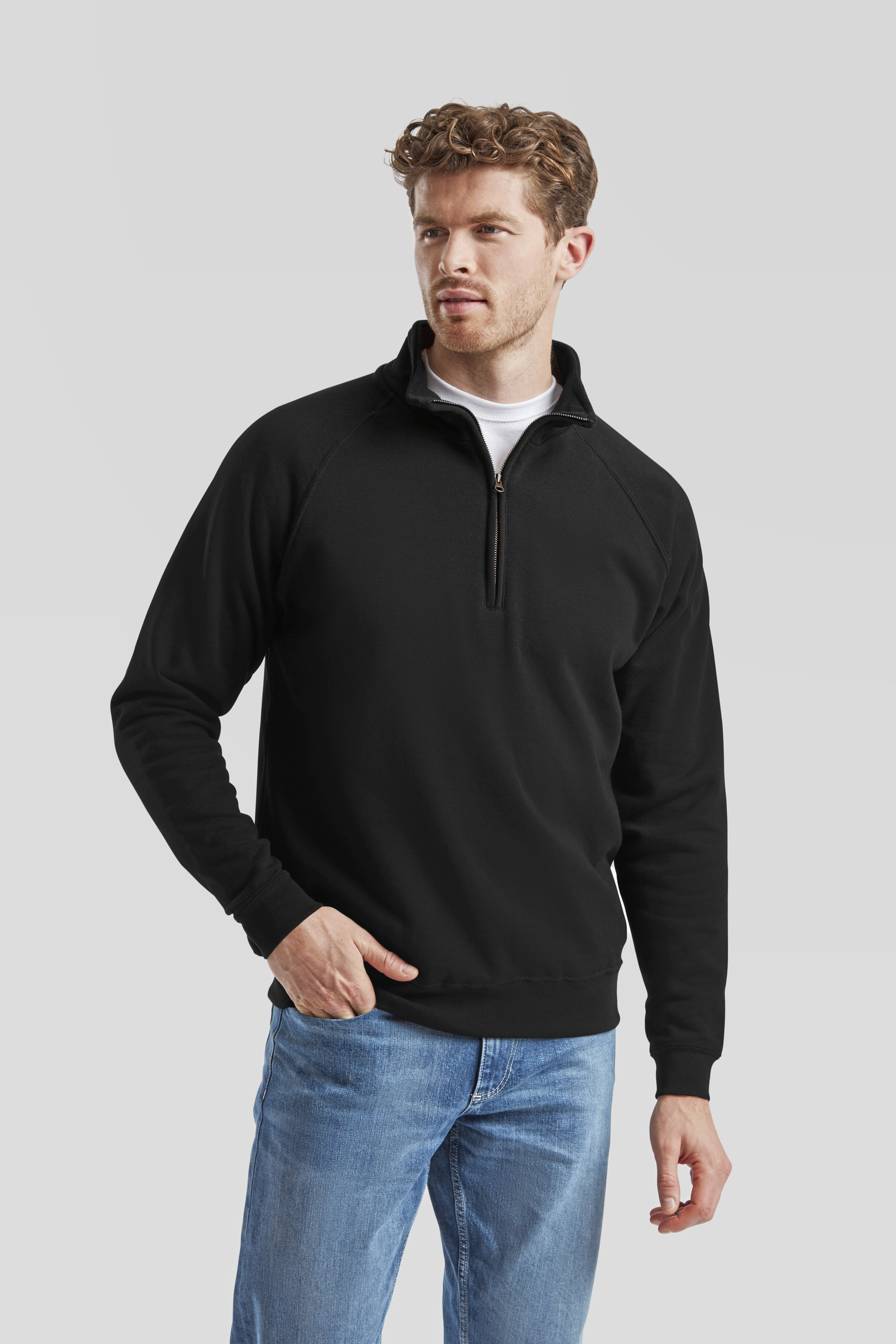 Fruit of the Loom Classic Zip Neck Sweat Modellbild