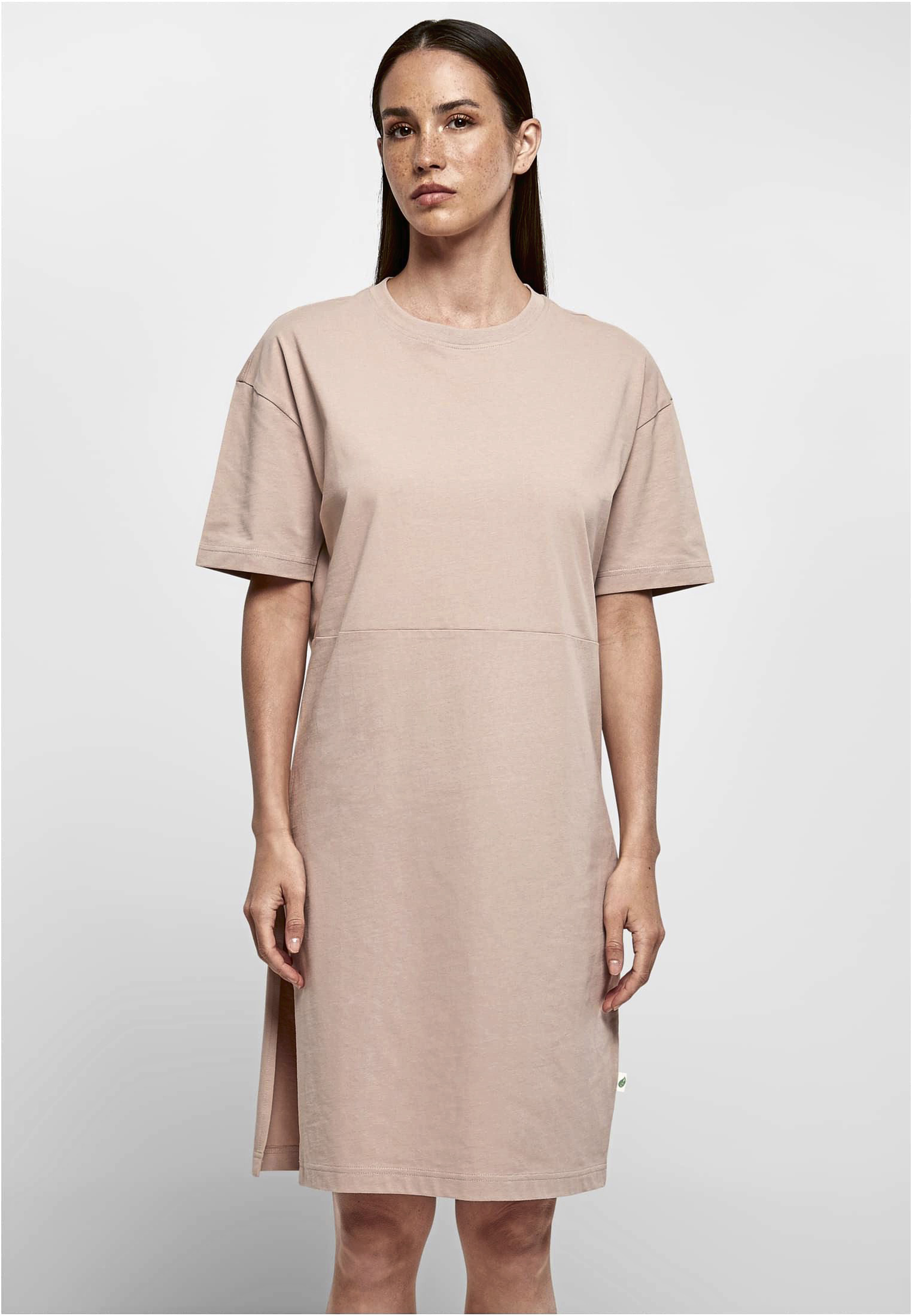 Build Your Brand Damen Organic Oversized Slit Tee Dress