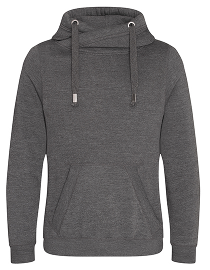 Cross Neck Hoodie Charcoal (Heather) XS