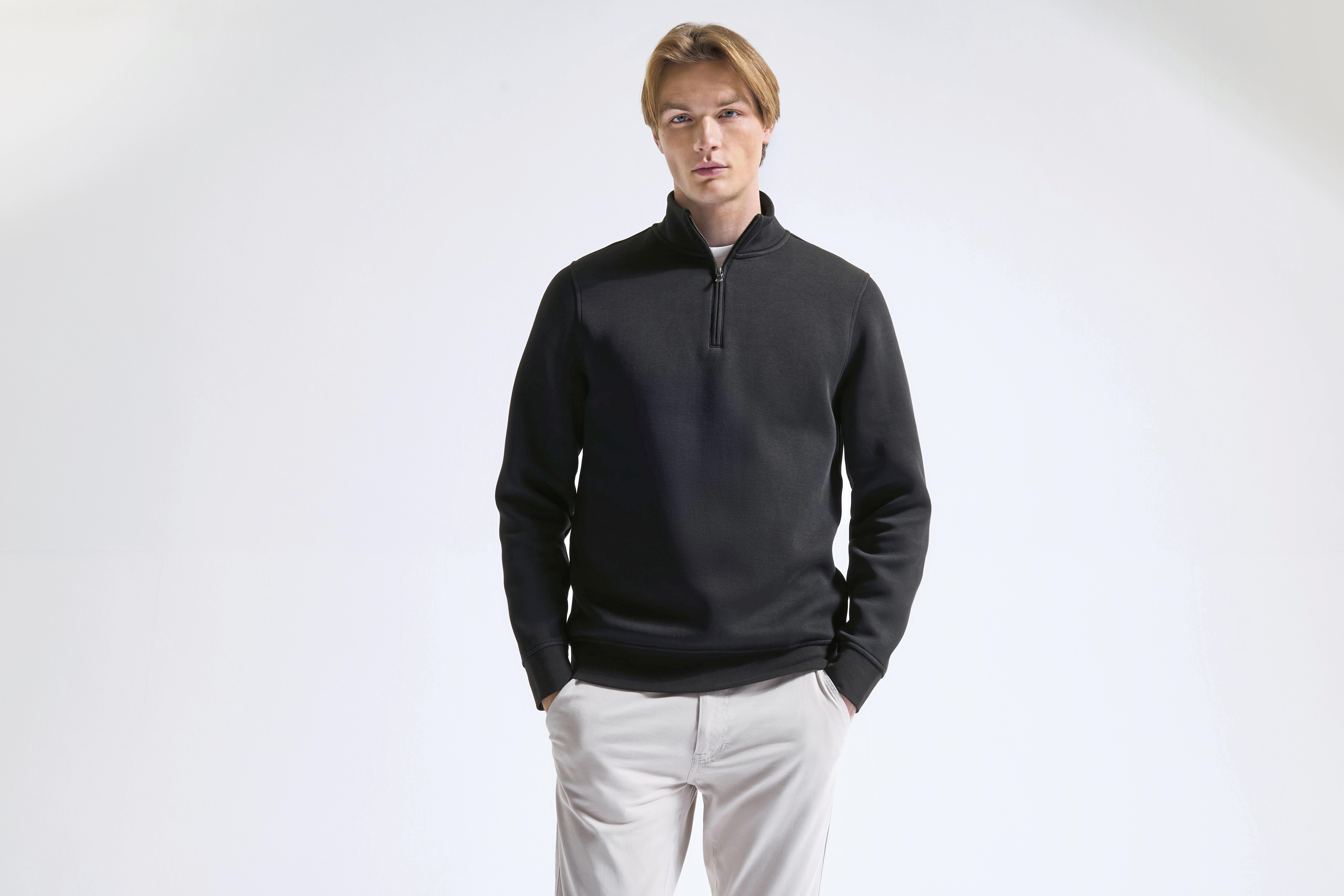 Herren Premium-Sweatshirt mit Viertelreißverschluss