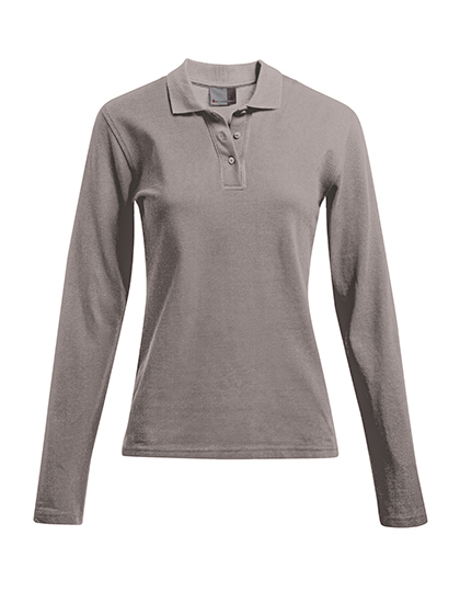 Women´s Heavy Polo Long Sleeve Steel Gray 3XL