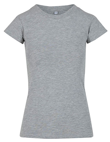 Build Your Brand Ladies Basic Stretch Tee Heather Grey 5XL