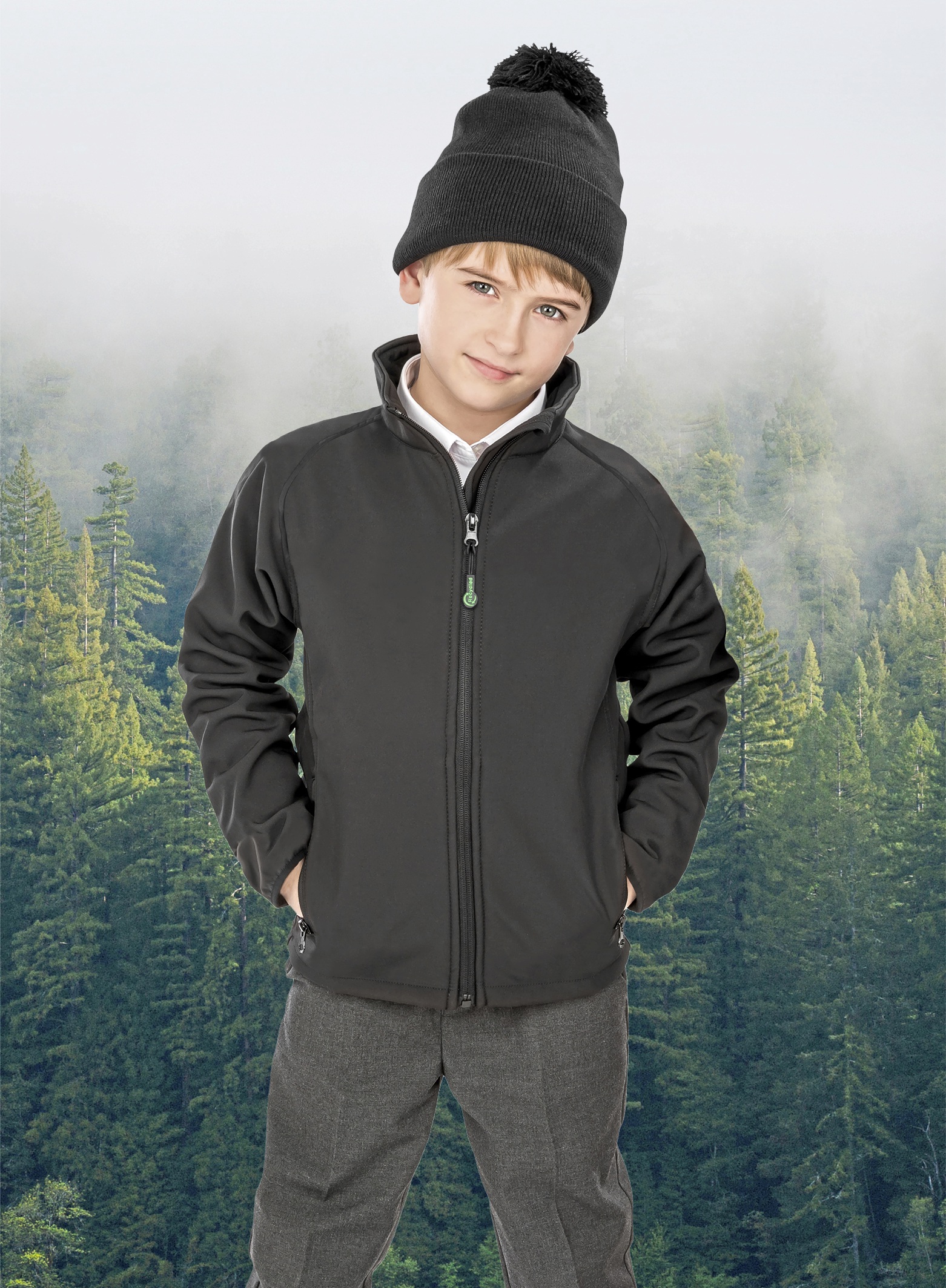 Recycled 2-Layer Printable Junior Softshell Jacket
