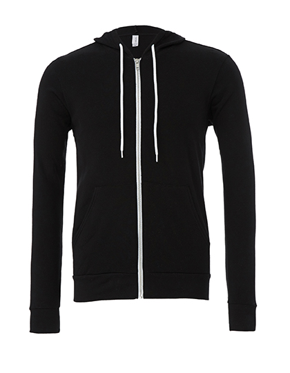 Unisex Poly-Cotton Fleece Full-Zip Hoodie Black XXL