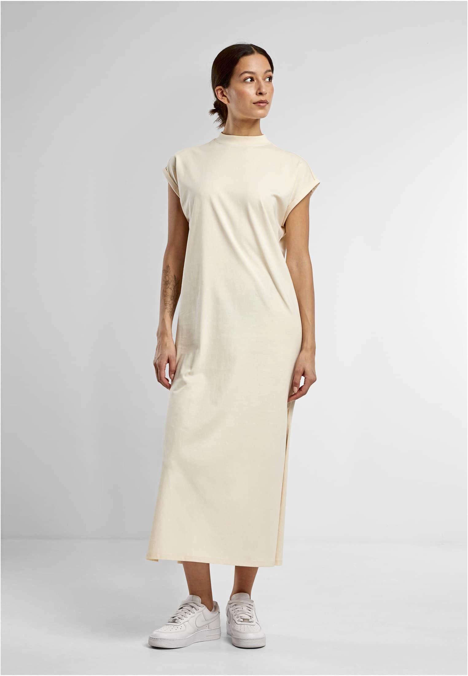 Build Your Brand Ladies Long Extended Shoulder Dress