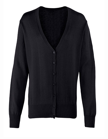 Women´s Button Through Knitted Cardigan Black (ca. Pantone Black C) 5XL (24)